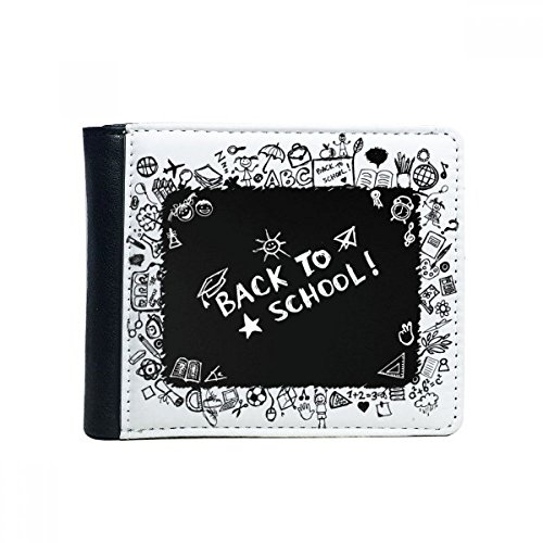 Portefeuille bifold graffiti pour homme en cuir imprimé tableau noir