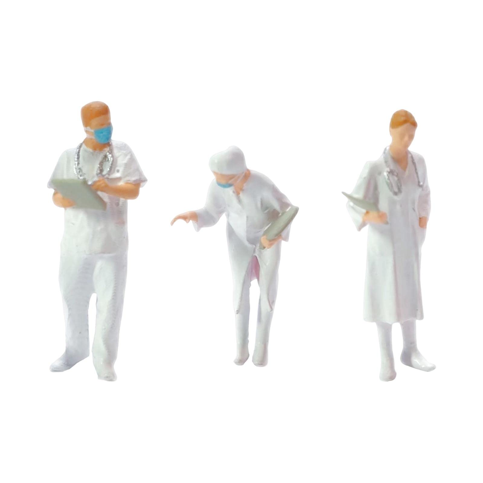 Sharplace 3 Stück 1:87 Menschen Figuren Set Menschen Figuren Bemalte Figuren Kunstharz Handwerk für Miniaturszenen Modelleisenbahnen Landschaft Diorama