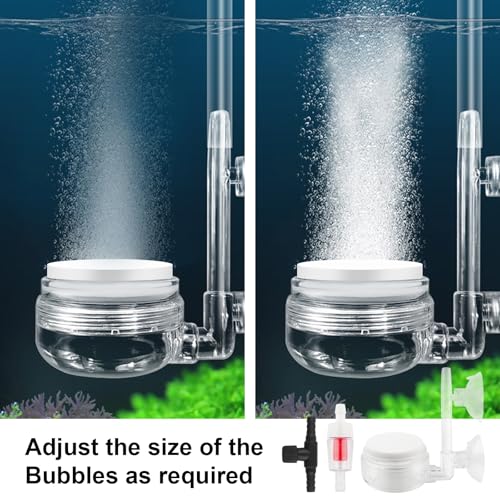 UYUYong Sauerstoff Diffusor U-Pipe Nano Bubble Stone Kit mit Steuerventil Saugnäpfe Ersatzscheibe Rückschlagventil Leiser Blasenstein für gelösten Sauerstoff Lässt Tiny Bubbles Aquarium Hydroponic