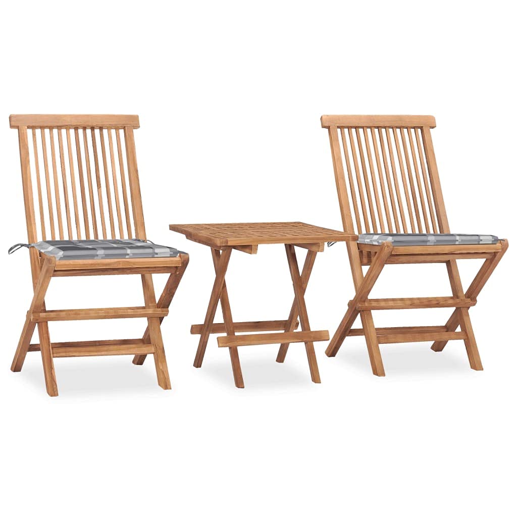 Salon de jardin en teck compact et pliable pour optimiser votre balcon