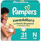 Pampers Baby Diapers - Swaddlers - Size 0, 31 Count, Ultra Absorbent Disposable Newborn Diaper