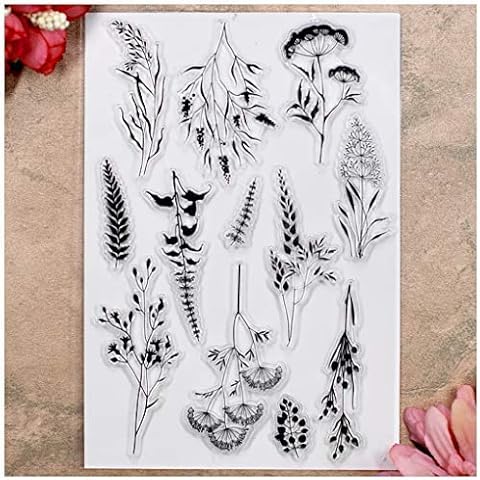 Kwan Crafts Leaves Flowers Clear Stamps for Card Making Decoration and DIY Scrapbooking Cover