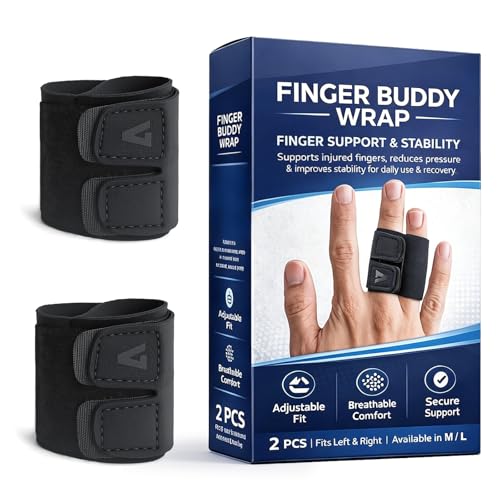 JUMPOW Finger Splint Wraps Buddy Tape - 2 Pcs Finger Brace Trigger Finger Splints Buddy Tape Finger Straps For Arthritis Pain Relief Sport Injury - M