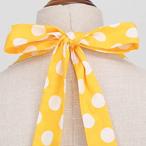 Image of 1950s Dresses for Women Vintage Retro Cocktail Party Swing Dresses Halter Floral Rockabilly 50s Polka Dot Pin up Dress