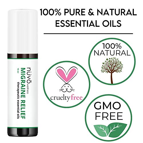 Migraine Relief Roll-On, Made With Peppermint, Lavender, Eucalyptus, & Other Aromatherapy Essential Oils, For Headaches, Body Pain, And Sore Muscles #TOP4