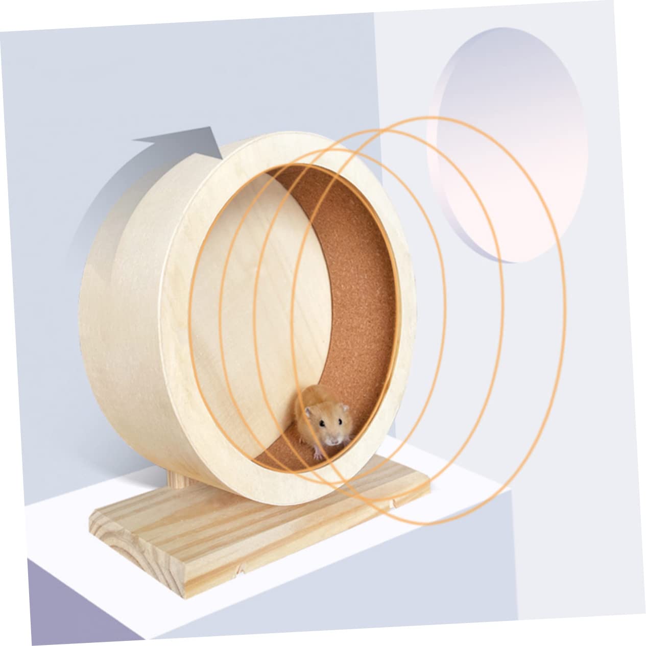 Leises Hamsterrad aus Bissfestem Holz Geräuschloses Laufrad für Hamster und Kleine Haustiere Höhenverstellbar für Haustier Sport und Beschäftigung