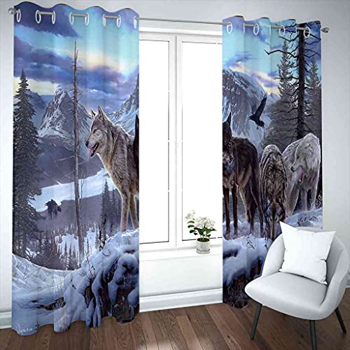 Rideaux occultants 3D loup polyester isolant thermique de qualité premium - 4