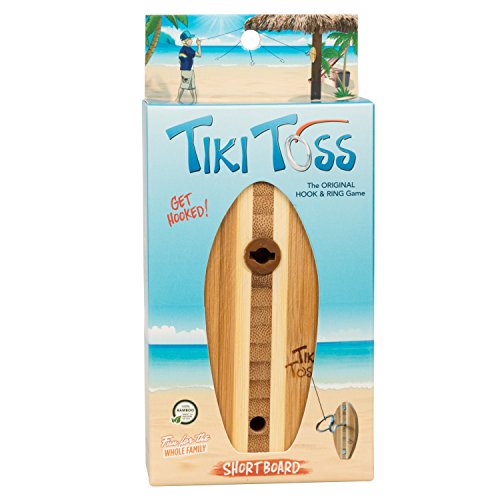 Tiki-Toss-Hook-and-Ring-Toss-Game-Short-Board-Edition-100-Bamboo-Party-Game-for-Indoor-or-Outdoor-Family-Fun-All-Parts-Included
