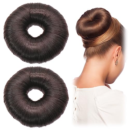 Produktfoto von 2 StüCk Donut Duttkissen,PerüCkenwickler Hair Bun Maker​ Set,Haarstyling Frisurenhilfe Set,Donuts BröTchen&hellip;