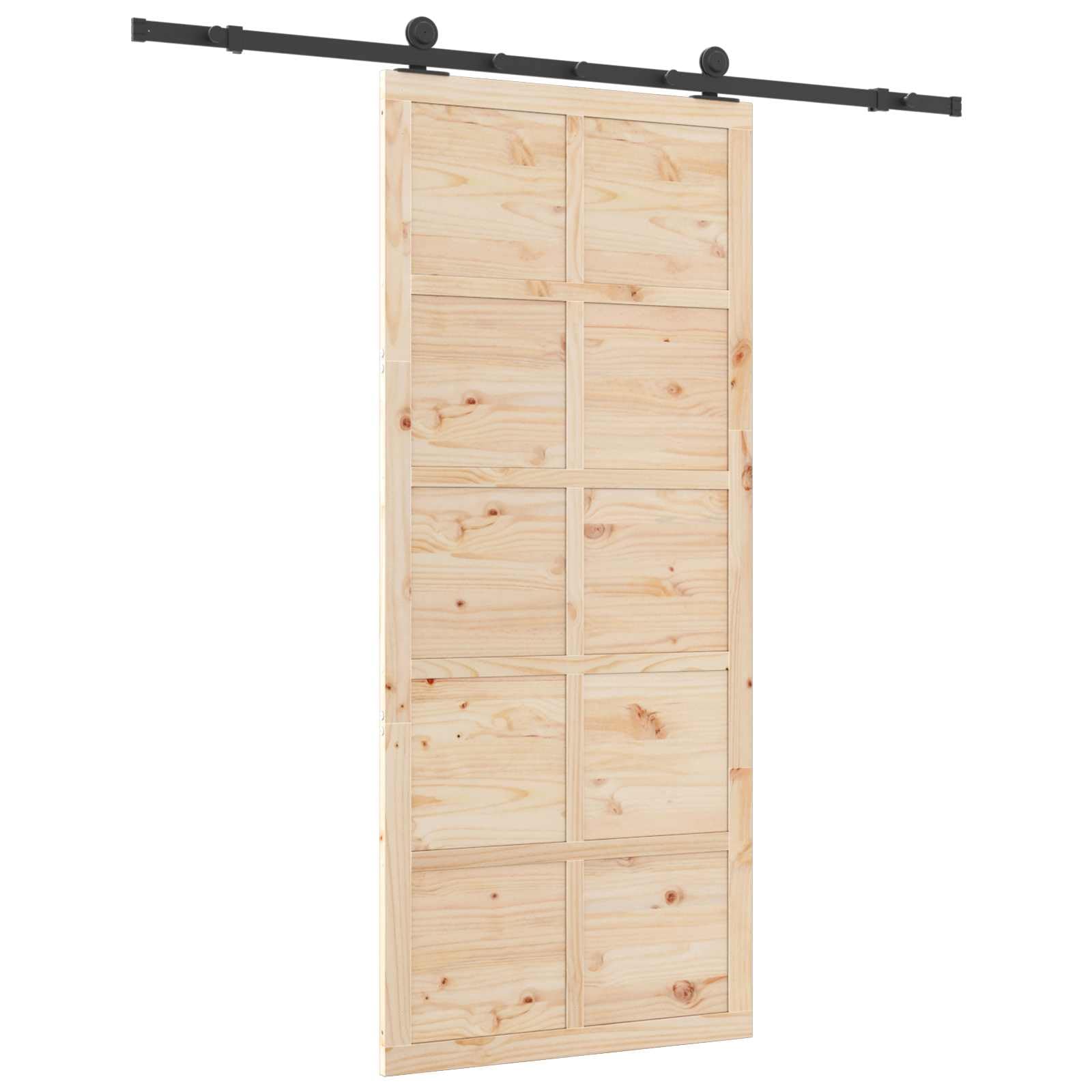 Puerta corredera natural 90 x 208 cm madera de pino maciza