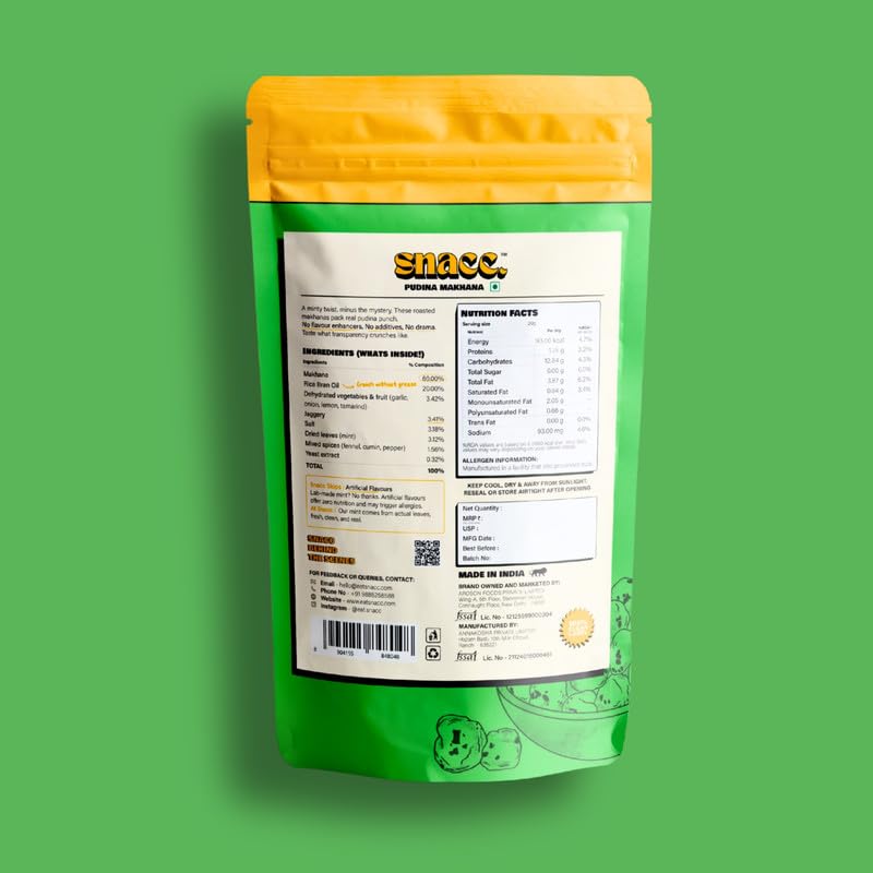 Image of Snacc Italian Makhana, Spicy Roasted Fox Nuts, Protein Rich, Mashala Fox Nut, Gluten Free, MSG Free, Zero Trans Fat, Zero Sugar, Low Calorie (Pack of 1, Italian)