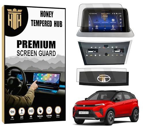 Image of (3 PACK Screen Guard For TATA NEXON 2023 /7 INCH INFOTAINMENT + STEERING + AC CONTROL PANEL Full Screen Protector | [Not Tempered Glass] (Pure Pure(S) Creative)