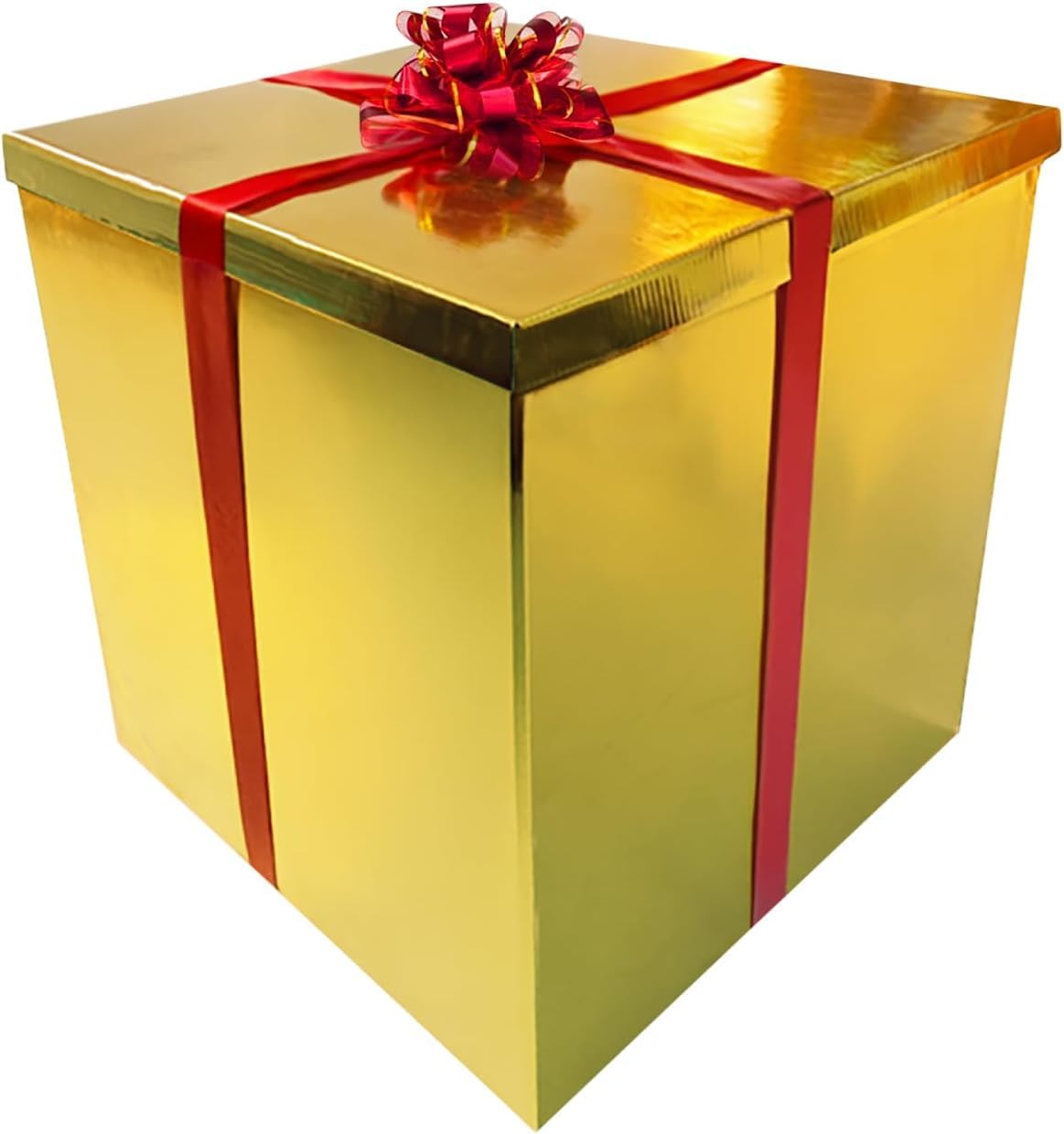 Giant Gift Box (28x28x28in GOLD) Extra Large Cardboard Decorative Box with Lid, Gold Gift Box for Birthday Surprise, Pregnancy Announcement, Gender Reveal, Valentine's Day, Chinese New Year and Other
