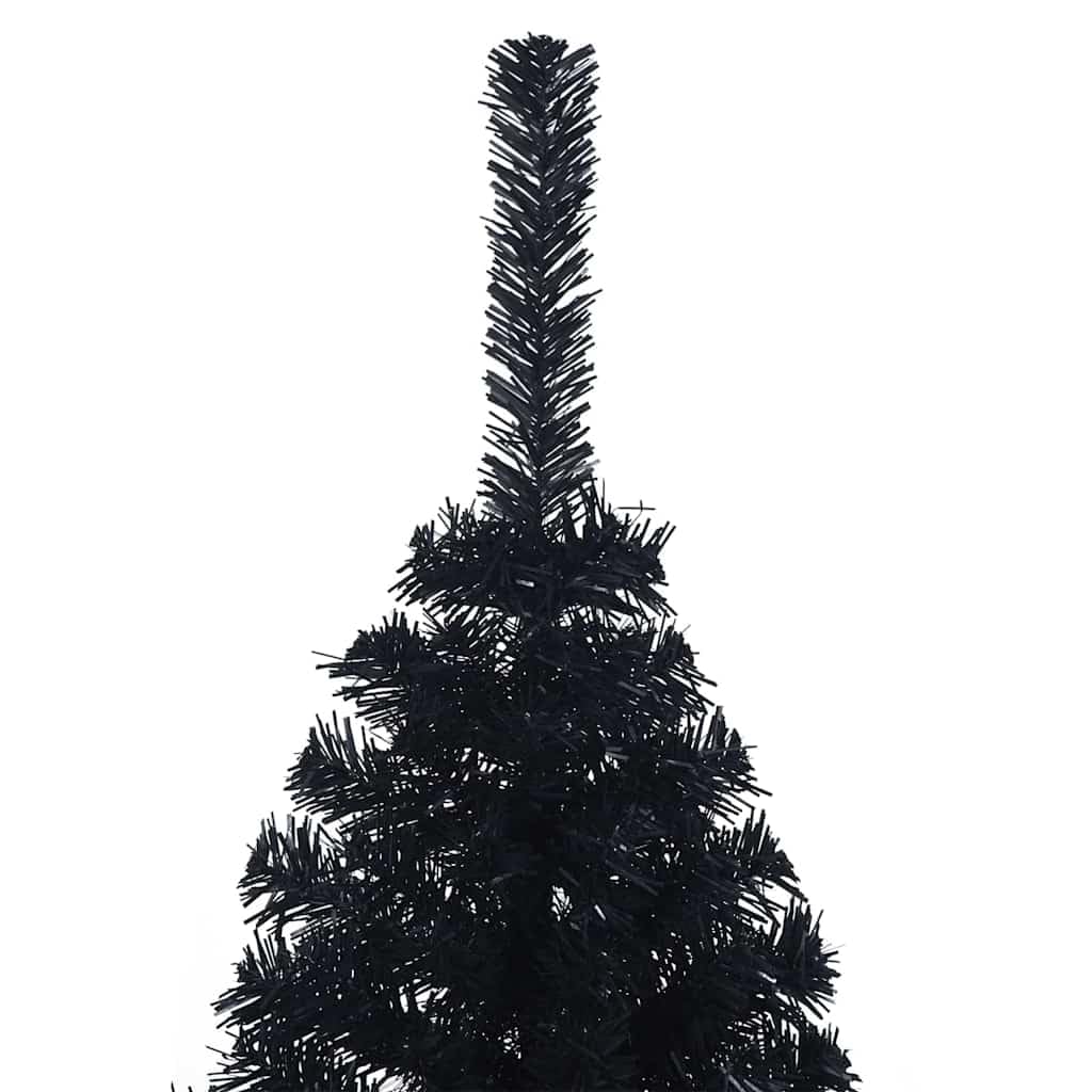 vidaXL Künstlicher vorbeleuchteter Weihnachtsbaum Schwarz 120 cm PVC