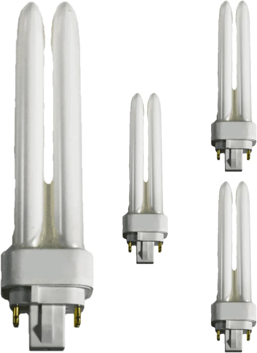 Diodesy- PLC-18W Double Tube Compact Fluorescent Light Bulb Replaces Sylvania 20683 and Philips 38329-9 4 Pin G24Q-2 Base 2700K Warm White Shatter Resistant Silicone Coated Safety Shield Pack of 4
