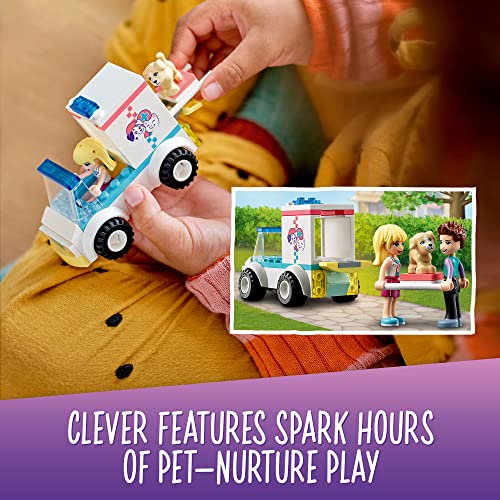 Friends Pet Clinic Ambulance 41694 Building Kit; Birthday Gift for Kids Comes with Children’s Vet Kit; Animal Rescue Toy Playset for Kids Aged 4 and up (54 Pieces) - Lego - Immagine 3