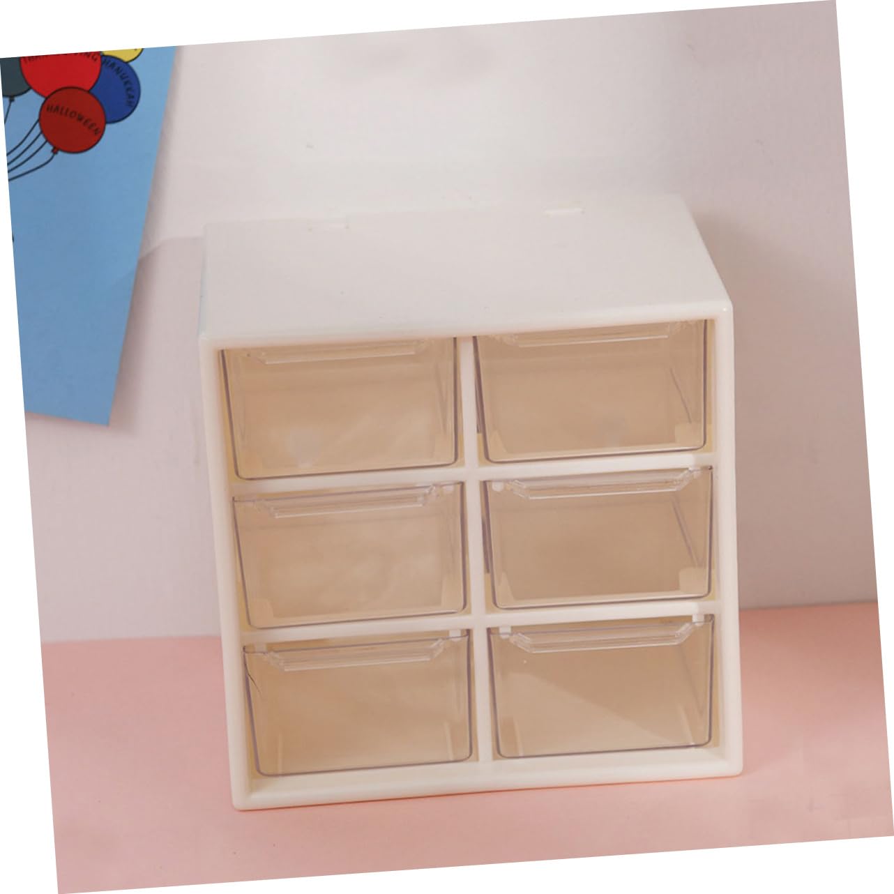 Ciieeo 2pezzi Scatola Organizzatrice Da Scrivania Plastica Con Scomparti Multipli Portaoggetti Per Cancelleria e Cosmetici Design Trasparente e Resistente Per Ufficio e Casa Bianco