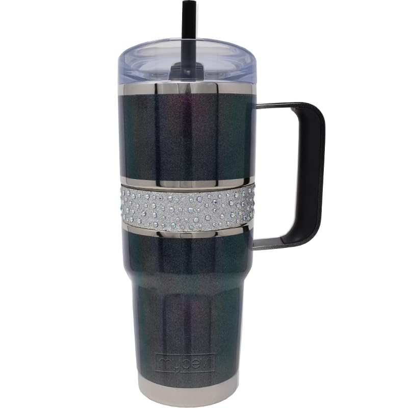 Hollywood Hydration Mug 32 Oz | Premium Stainless Steel Travel Mug - Hot and Cold, 3-Layer Insulation, Sturdy Handle - Durable & Stylish On-the-Go Companion | Black