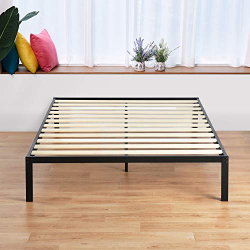 Sleeplace 14 Inch Modern Metal Platform Bed Frame/Easy Assembly, Black,Queen #TOP20