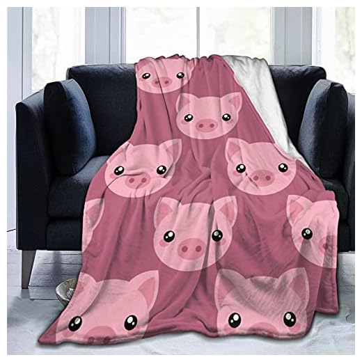 Gadimen Cute Cartoon Pig Flannel Fleece Throw Blanket, Super Soft Lightweight Blankets for All Season, Fleece Blankets for Couch/Bed, Fuzzy Plush Blanket for Home Decorations 50x40 inches
