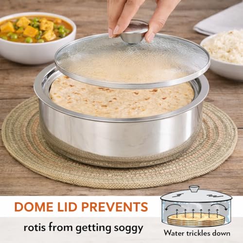 Image of Zaib Stainless Steel Double Wall Insulated Roti Casserole 1.2 L