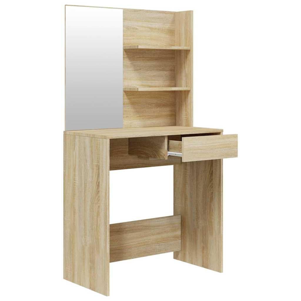 Schminktisch-Set Sonoma-Eiche 74,5x40x141 cm Holzwerkstoff Schlafzimmer Stabil