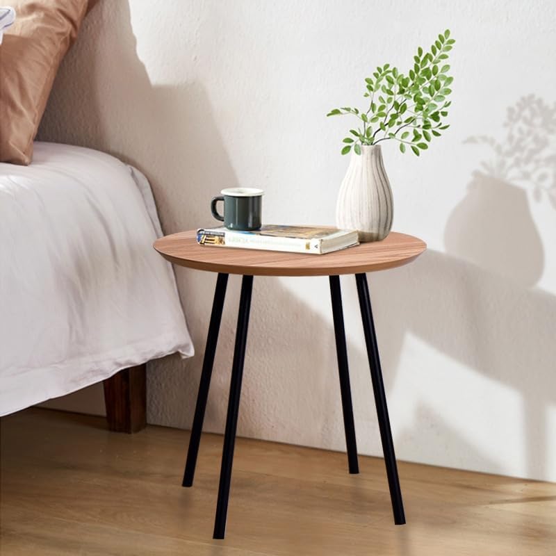 Wooden Folding Table-Round Shape and Modern Side Tables for Spaces Home Deco| Side Table|Easy Assembly|Plant Stand|Kids Play Furniture Table|Foldable Table,Living Room,Home,Office-image-15