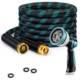 BazeSync Garden Hose 25FT, Ultra Lightweight with 10-Function Nozzle