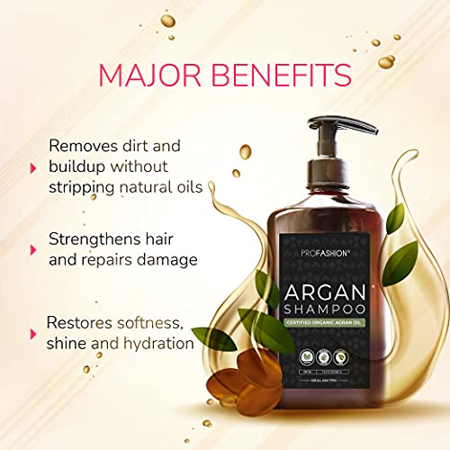 Profashion Keratin And Argan Oil Shampoo - Keratin Shampoo Curly Hair Repair - Hair Oils For Natural Hair Growth - Deeply Moisturizing Shampoo For Dry, Damaged, And Frizzy Hair -13.5 Oz #TOP4