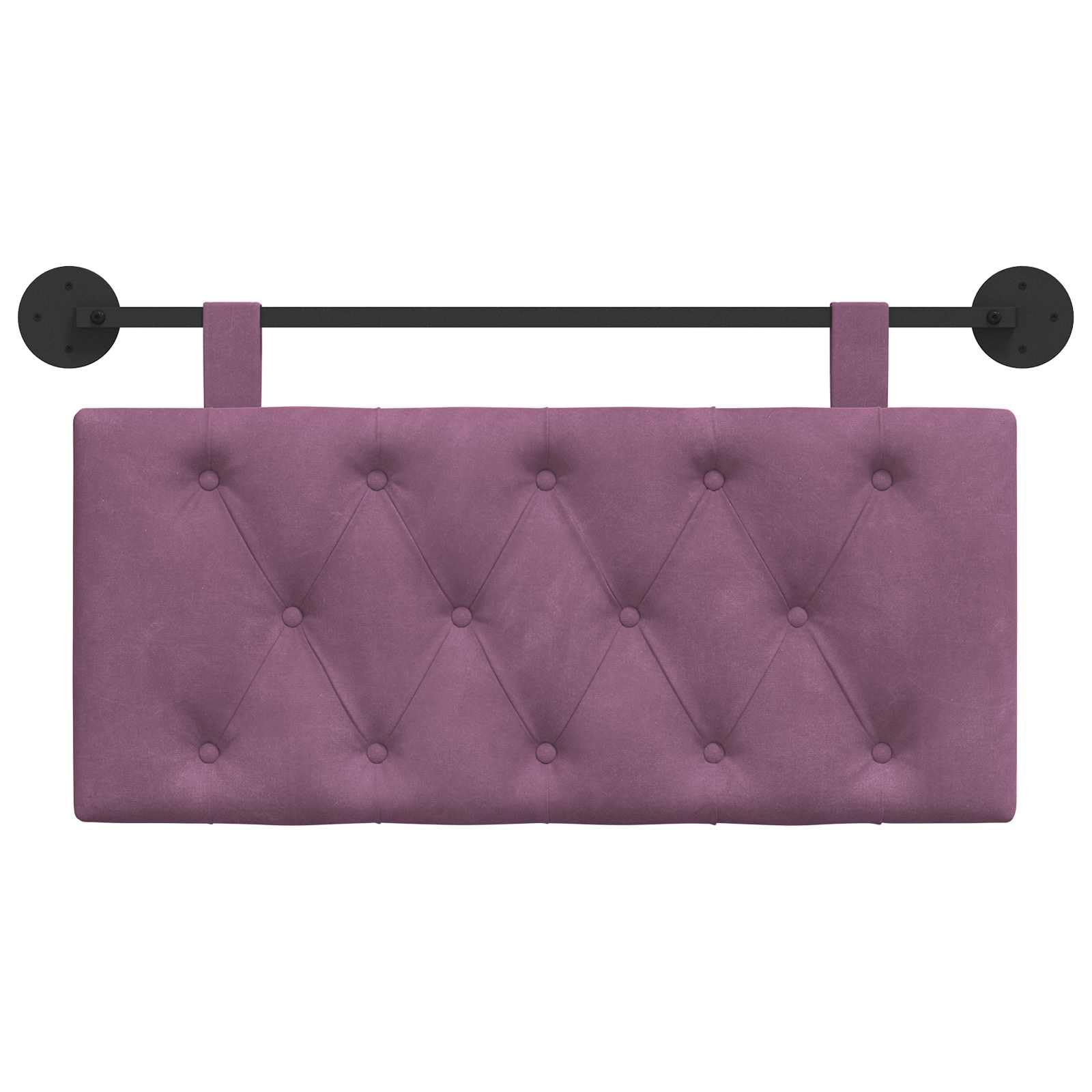Leasha Tête de Lit Suspendue, Tête de Lit Coussin Murale Pourpre Velours 90x55x7 cm