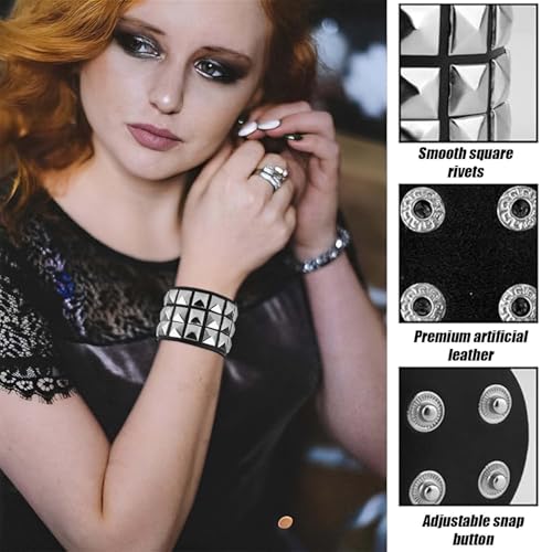 FeiOne 3-teiliges Set Punk Accessoires: Punk Nietengürtel Damen and Herren, Nietenarmband, Halsband, Grunge Accessoires, Y2K Gürtel, Emo Clothes, Punk Rock Gothic Gürtel