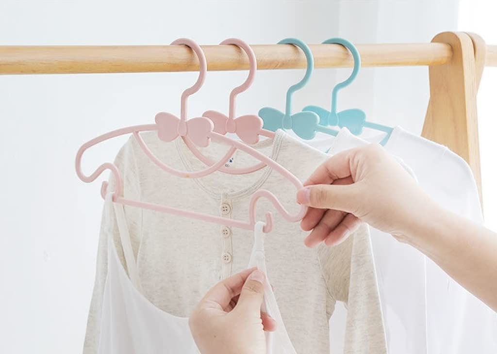Perchas Ropa Perchas De Plástico Duraderas para Niños, 20 Uds., para Ropa para Uso Diario(White)
