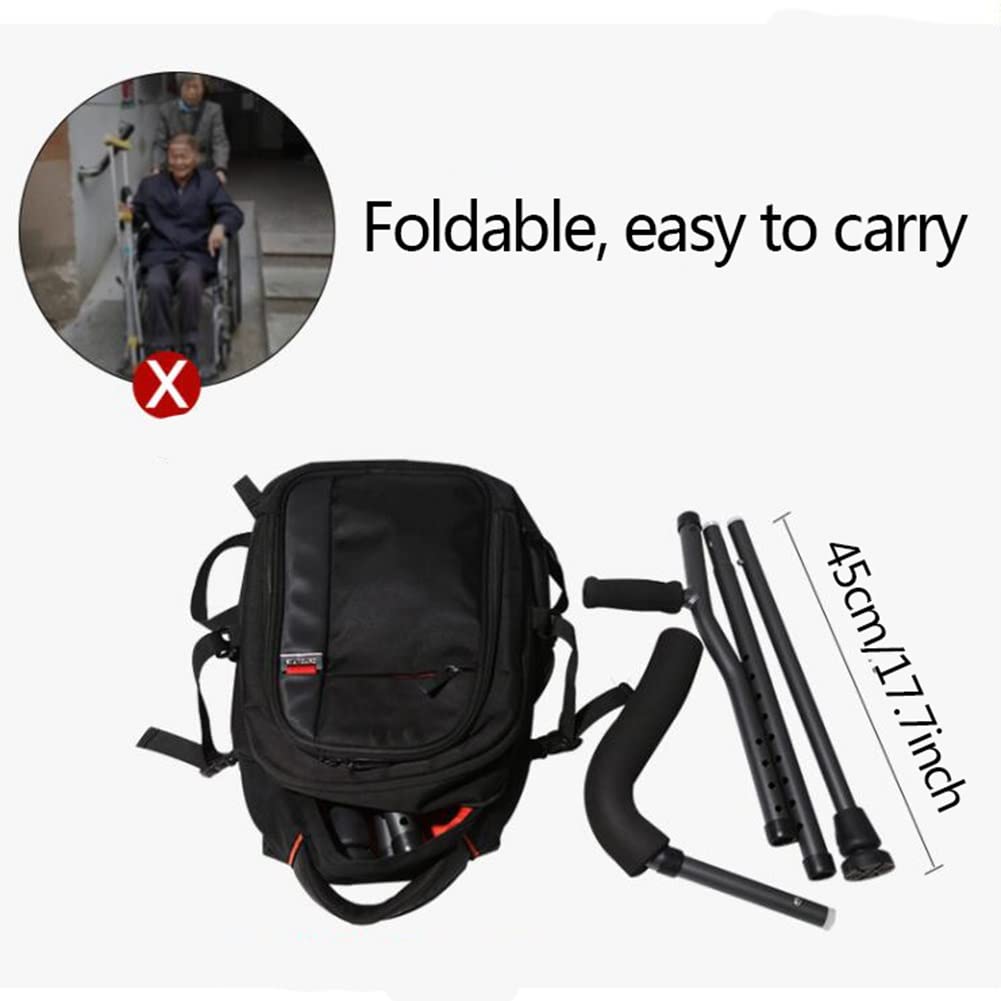 Muletas Ergonómicas en Forma de F para Axilas, Aluminio, Plegables para Caminar para Adultos y Jóvenes, 1 Par
