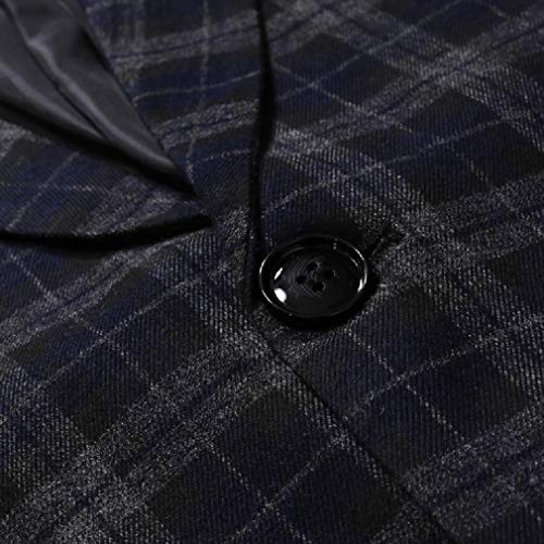 Jaqueta Blazer Masculina VITryst-Men com Estampa Xadrez Slim Fit Casual com Bojo Único, As2, US X-L=