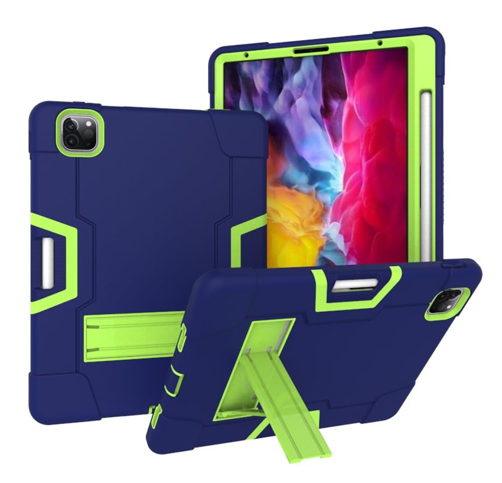 Custodia protettiva per tablet PC compatibile con iPad Pro 12.9 (2018/2020/2021/2022) Custodia con slot per penna Custodia in silicone per tablet con cavalletto, resistente antiurto guscio protettivo