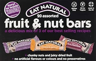 Eat Natural Bars 20 Assorted Fruit & Nut Cereal Bars Multipack 7x Almond & Sultana, 7x Almond & Apricot, 6x Cranberries & Macadamias Gluten Free Snack Bars