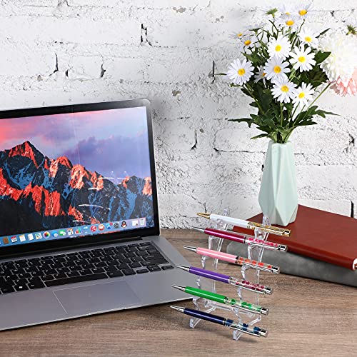 Jetec 2 Pieces Plastic Pen Holder Stand 6-Slots Pencil Display Makeup Brush Rack Organizer Vertical Pencil Show Tool Rack Acrylic Pen Holder for Office Home(Clear) - Image 6