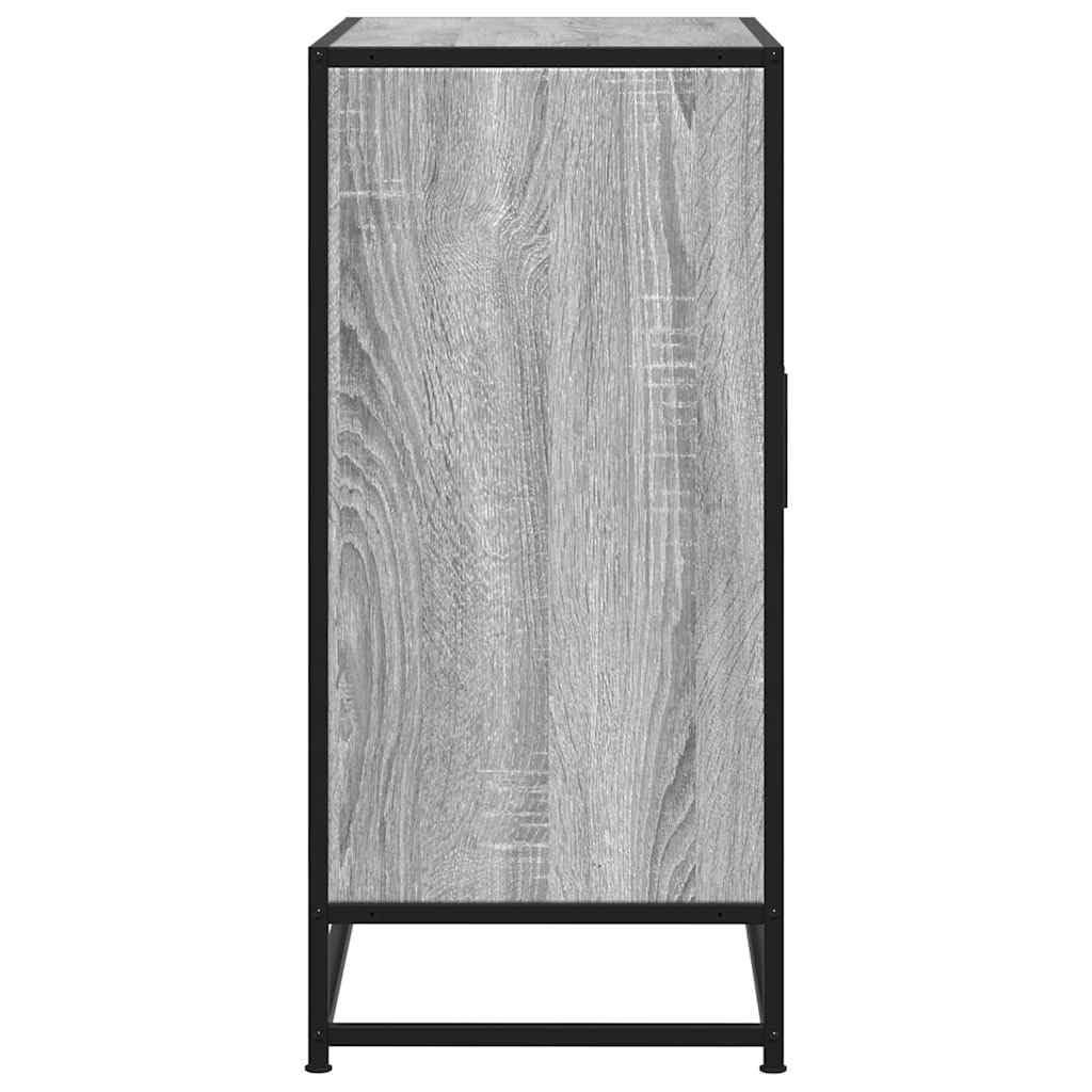 Aparador moderno con aspecto industrial de madera y estructura de metal, mueble de almacenamiento estable para platos de comedor, aparador con tres estantes y puertas para un uso óptimo