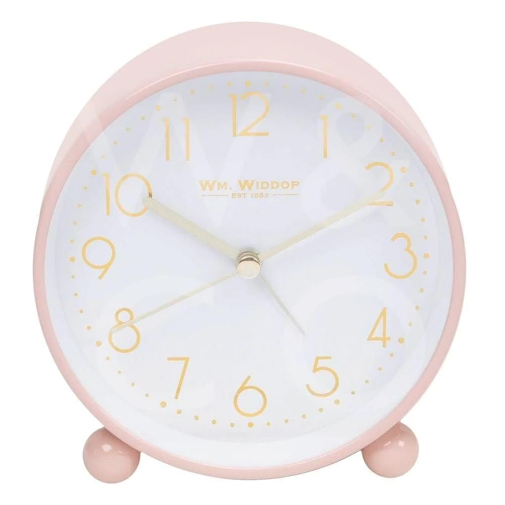 Widdop WILLIAM Blush Metal Alarm Clock with Gold Dial