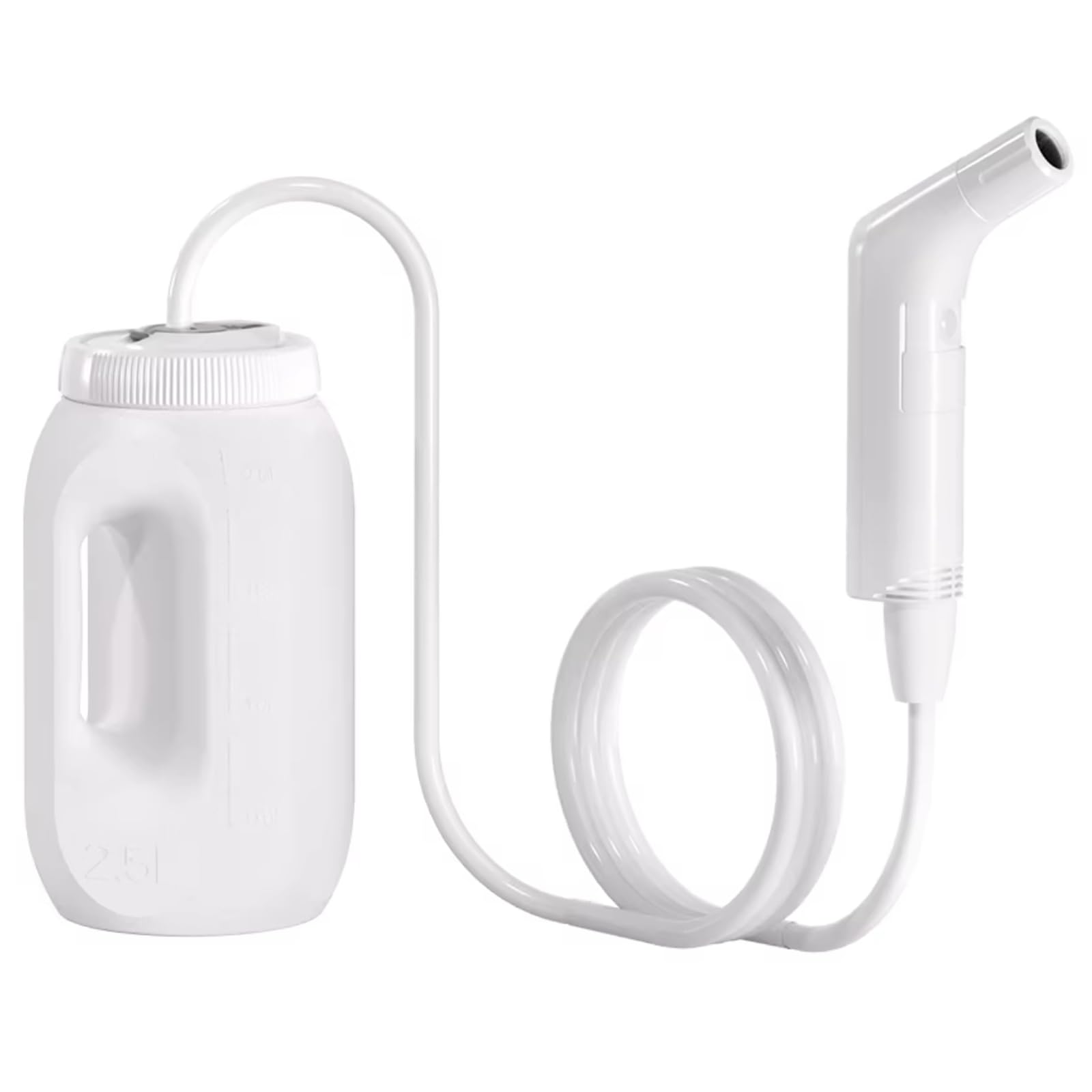 Rociador de bidé eléctrico portátil con tanque de agua de 2,5 l | Batería recargable de 800 mAh, presión de agua ajustable para viajes e higiene personal(white)
