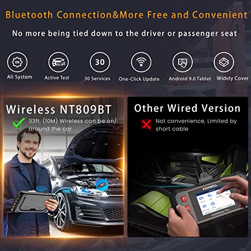Foxwell Bidirectional Scanner Tool Nt809Bt Bluetooth (Worth $600), Car Diagnostic Scanner 30+ Service, All System, Fca Autoauth, 3-Year Free Update, Obd2 Scanner Diagnostic Tool Crankshaft Relearn #TOP4