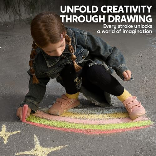 Image of JOYIN 30 PCS Sidewalk Chalks for Kids, 10 Colors, Non-toxic Jumbo Washable Colored Chalk for Toddlers 1-3, School Supplies, Classroom Must Haves, Gift for Kids