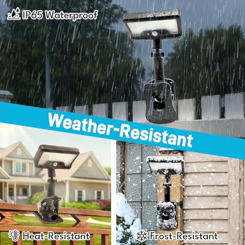 Image of Clip On Solar Motion Lights Outdoor, Motion Sensor Outdoor Lights with 92 LEDs, 360Rotatable Adjustable Solar Fence Lights (600 LM,6000 K), Waterproof Security Light for Deck,Gutter,Camping (2 Pack)