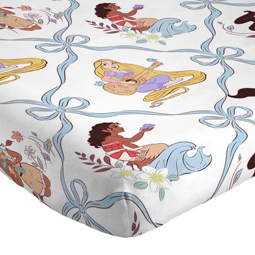 Image of Jay Franco Kids Sheet Set with Fitted, Flat Sheets & Pillow Cover - Ultra-Soft Bedding with Pillowcase for Room Decor, White - Disney Princess, 3 Piece Twin