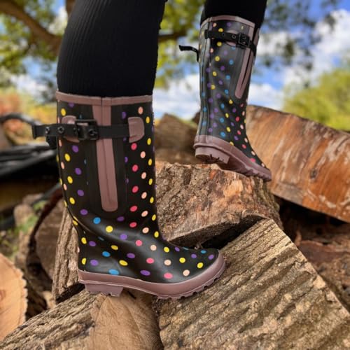 Jileon Extra Wide Calf Rain Boots - Ideal for Wide Feet, Ankles & Calves - Fit 16 to 23” Calves - Durable & Waterproof2