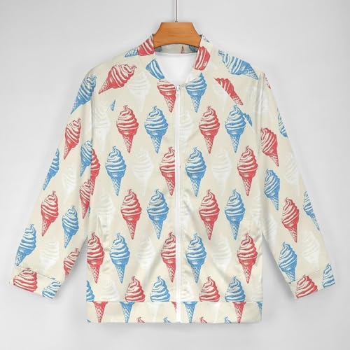 Jacket For Men Spider Print Long Sleeve Bomber Jackets Stand Collar Zip Up Varsity Jacket Outerwear Tops2