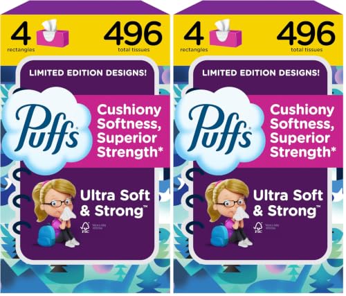 Puffs Ultra Soft Facial Tissues, 4 Family...
