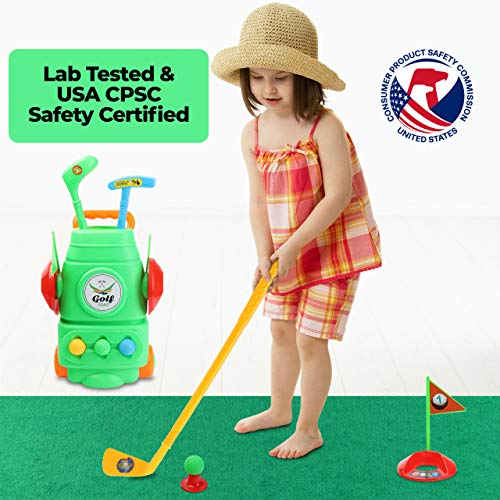 (Lab Tested) - Premium Kids Golf Clubs 3-5 - Kids Golf Set - Toy Golf Set - Toddler Golf Set - Golf Toys For Kids - Mini Golf Set - Baby Toddler Golf Clubs - Plastic Play Golf Clubs - Age 3 4 5 6 #TOP3