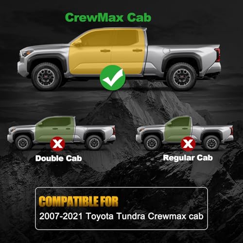 Estribos laterales negros para Toyota Tundra 2007-2021 miniatura 2