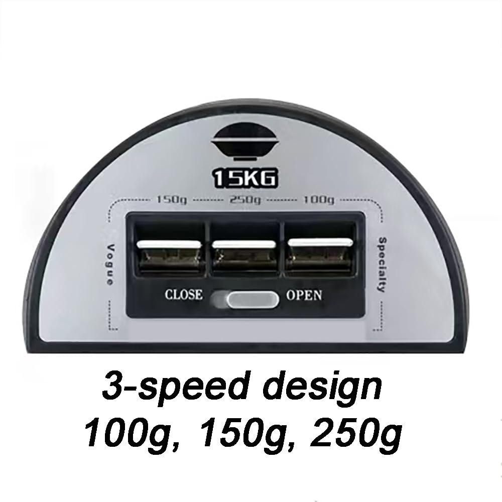 TsoLay Dispenser di Cibo, Contenitori per Riso in Acciaio Inossidabile, Distributore Automatico di Riso da 15 kg / 33 Libbre, Pulsante di Misurazione a Tre Marce, per Mais, Fagioli